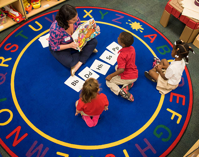 Classroom going over the alphabet