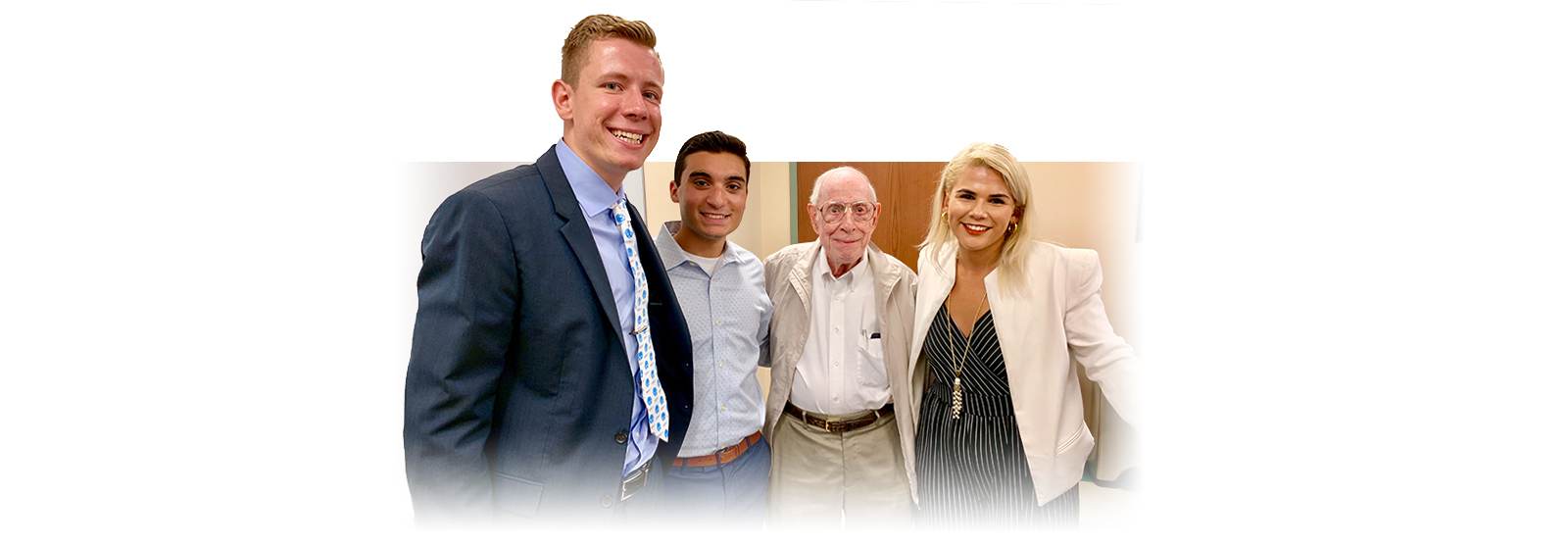 Donor, Frank Daveler, with Jakub Adamowicz, John Ciocca, and Sofia Blanno Donor, Frank Daveler, with Jakub Adamowicz, John Ciocca, and Sofia Blanno